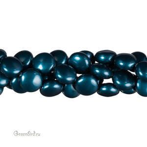 Swarovski 5860 Жемчуг плоский 10x6 мм, петрол (#600), 1 шт.
