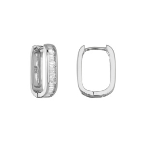 Серьги-конго 16 мм, фианиты, родий, пара (#SV1701-1531R)