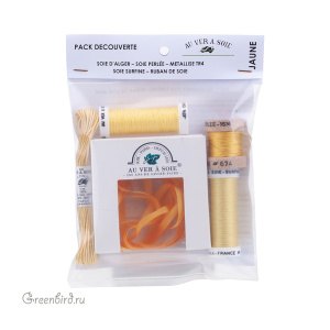 Набор ниток AVAS с шелковой лентой, Jaune-2
