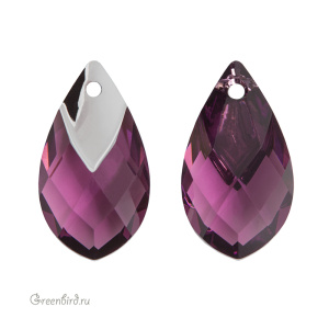 6565 подвеска Met Cap Pear-shaped 22mm – Amethyst Light Chrome Z (#204LTCHZ)