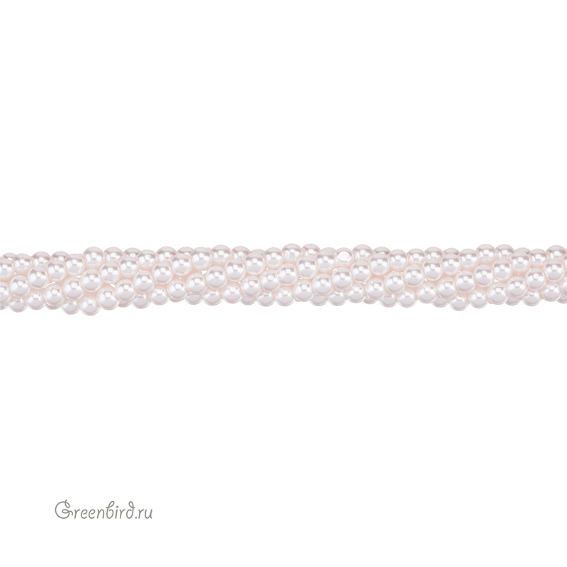 Жемчуг Crystalbird, круглый, 3 мм, Cream Rose Light, нить (#02)