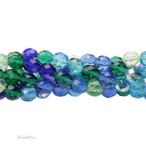 Fire Polished 10 мм, Lagoon Mix, нить (#FPR10MIX06)