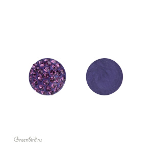 Swarovski 86601 Кабошон с кристальным паве 8 мм, аметист (#204), 1 шт.
