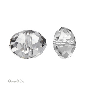 Swarovski 5040 Бусина Бриолетт 8х5 мм, серебристая дымка (#001SSHA), 1 шт.