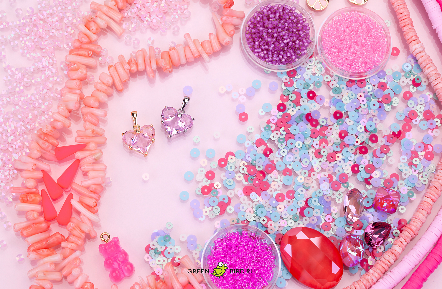 Розовые материалы в Greenbird.ru