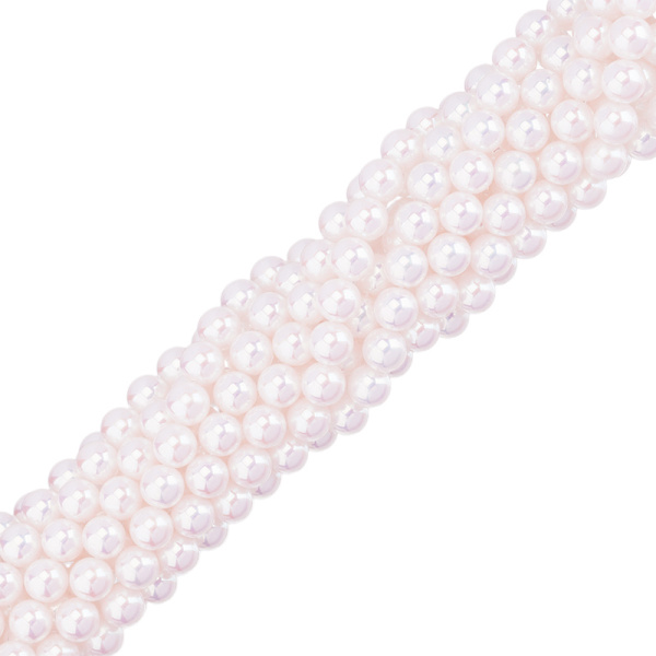 Жемчуг Crystalbird, круглый, 8 мм, Luster Creamrose Light, нить (#514)
