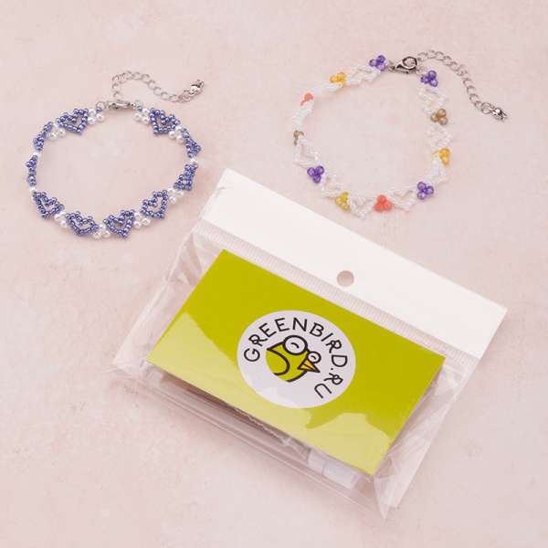 Набор материалов для плетения браслетов "Сердечки" (#14-2)