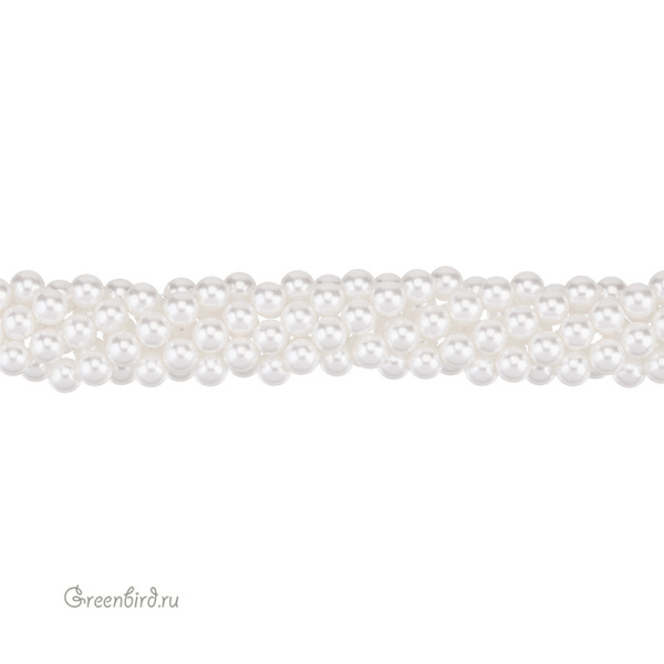 Жемчуг Crystalbird, круглый, 5 мм, Snow White, нить (#01)