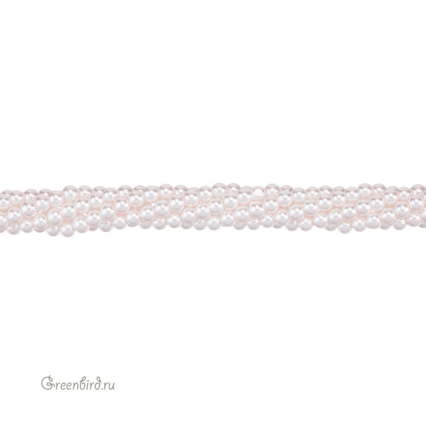 Жемчуг Crystalbird, круглый, 3 мм, Cream Rose Light, нить (#02)
