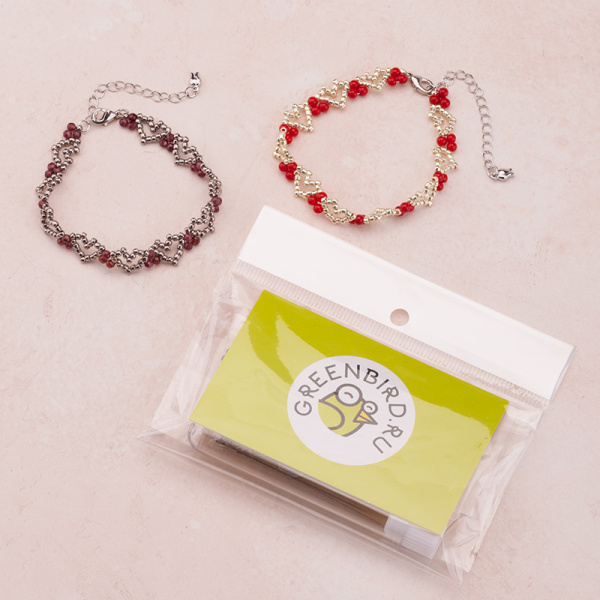 Набор материалов для плетения браслетов "Сердечки" (#14-1)